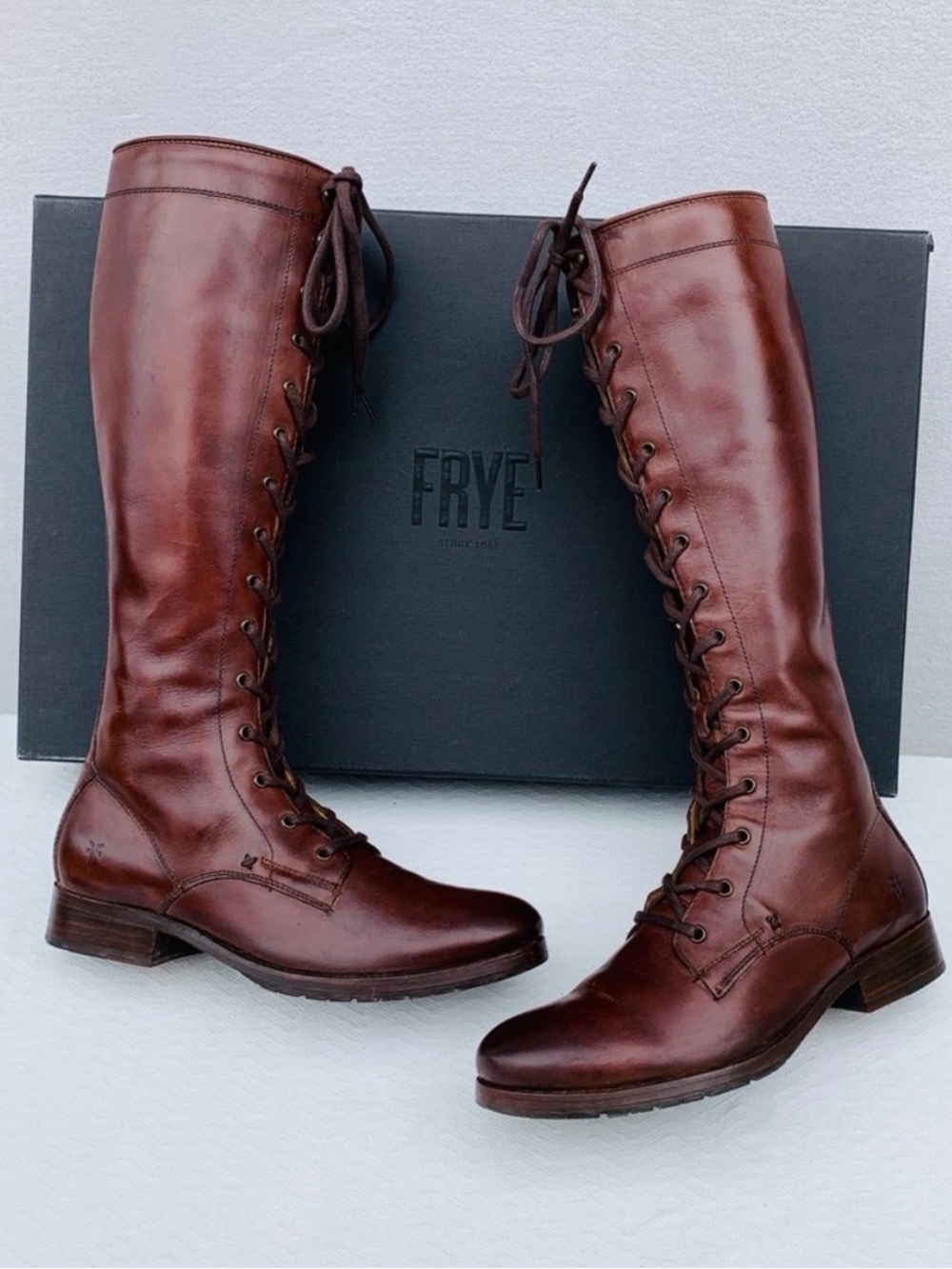 Frye 9 Melissa Tall Lace Up Boots